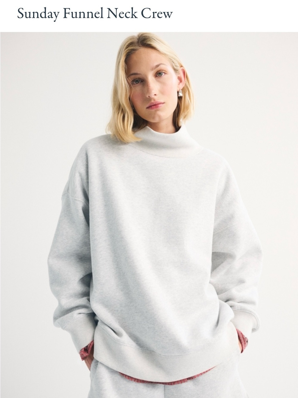 Abercrombie & Fitch Light Gray Funnel Neck Sweatshirt